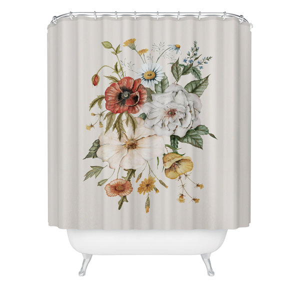 East Urban Home Floral Shower Curtain Wayfair
